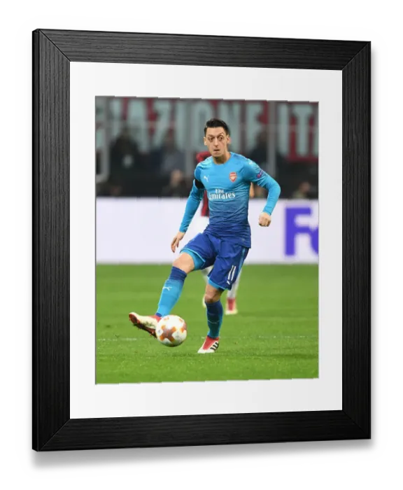 Framed Print : Mesut Ozil in Action: Arsenal vs. AC Milan, UEFA Europa League 2018