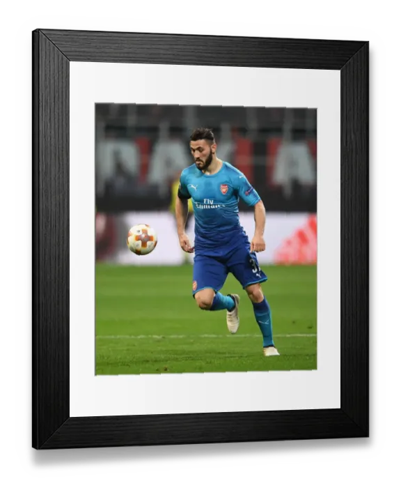 Framed Print : Sead Kolasinac: Arsenal's Fortitude in Milan's Europa League Battle (2017-18) Framed Print : Sead Kolasinac: Arsenal's Fortitude in Milan's Europa League Battle (2017-18)