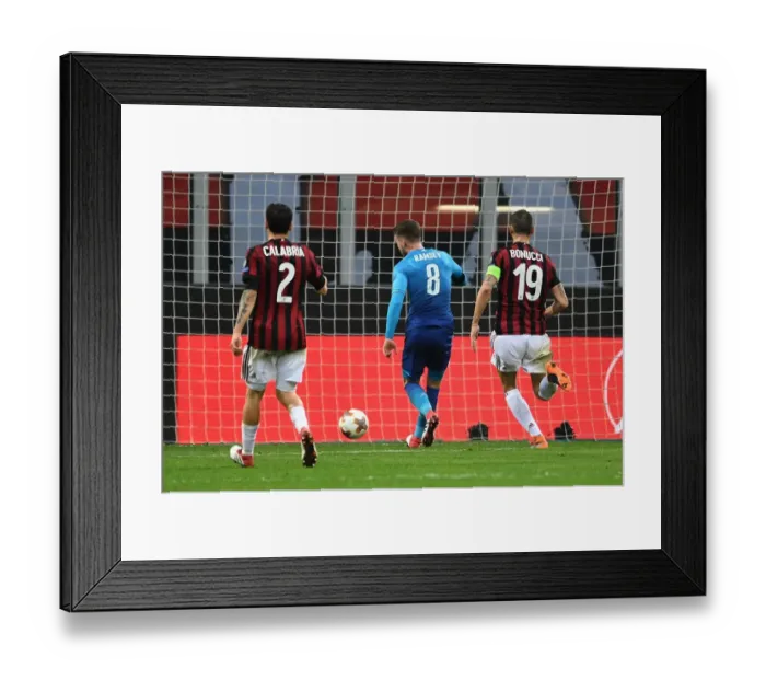Framed Print : Aaron Ramsey Scores Arsenal's Second Goal: AC Milan vs Arsenal, UEFA Europa League Round of 16 (2018) Framed Print : Aaron Ramsey Scores Arsenal's Second Goal: AC Milan vs Arsenal, UEFA Europa League Round of 16 (2018)