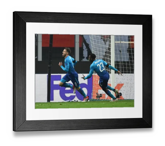 Framed Print : Aaron Ramsey celebrates scoring Arsenals 2nd goal