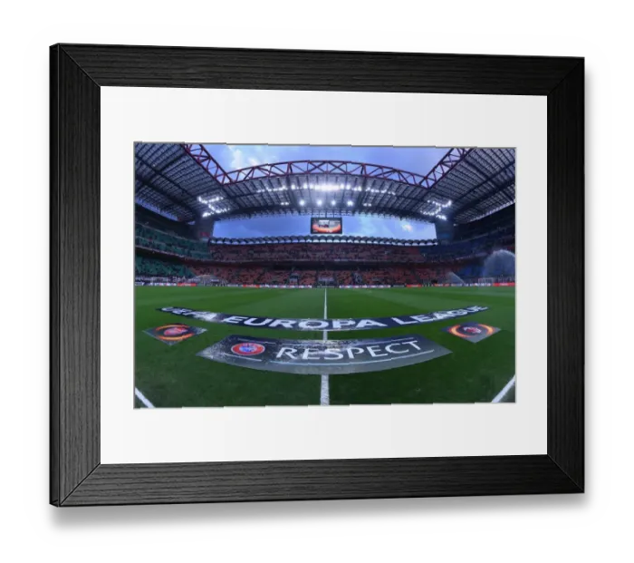 Framed Print : The San Siro Stadium. AC Milan 0: 2 Arsenal. UEFA Europa League. Round of 16, 1st Leg
