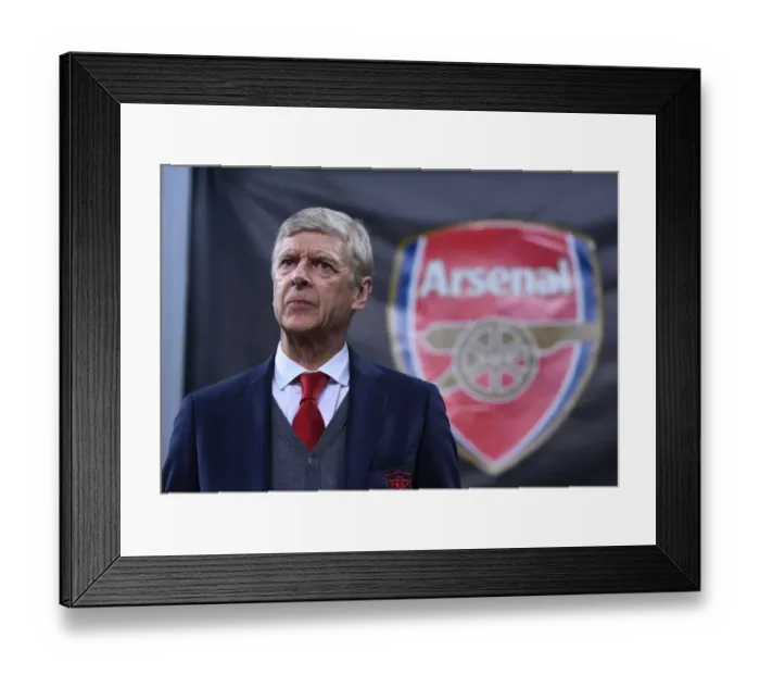 Framed Print : Arsene Wenger Leads Arsenal Against AC Milan in Europa League Clash, 2017-18