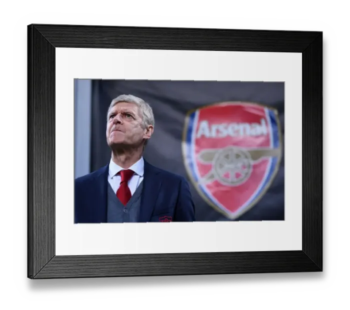 Framed Print : Arsene Wenger Leads Arsenal Against AC Milan in Europa League Round of 16 (2017-18)