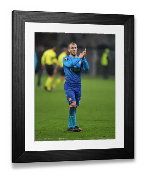 Framed Print : Jack Wilshere's Triumphant Europa League Celebration with Arsenal Fans vs AC Milan Framed Print : Jack Wilshere's Triumphant Europa League Celebration with Arsenal Fans vs AC Milan