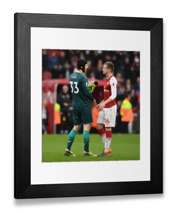 Framed Print : Cech and Holding: Arsenal's Winning Duo - Arsenal v Watford, Premier League 2017-18