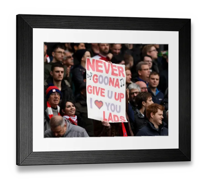 Framed Print : Arsenal Fan Displays Passionate Banner at Emirates Stadium (Arsenal v Watford, 2017-18) Framed Print : Arsenal Fan Displays Passionate Banner at Emirates Stadium (Arsenal v Watford, 2017-18)