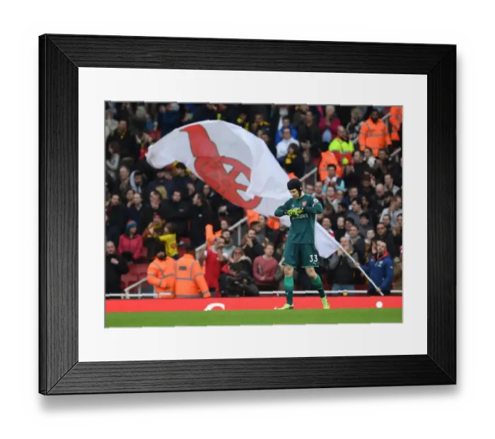 Framed Print : Petr Cech: Post-Match Reflection at Arsenal's Emirates Stadium (Arsenal v Watford, Premier League 2017-18)
