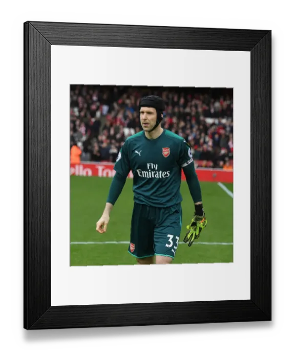 Framed Print : Petr Cech - Arsenal Football Club: Focused Before Arsenal v Watford, Premier League 2017-18