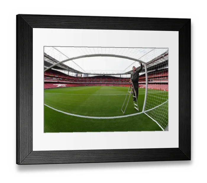 Framed Print : Preparing the Field: Arsenal Groundsman Readies Emirates Stadium for Arsenal v Watford Framed Print : Preparing the Field: Arsenal Groundsman Readies Emirates Stadium for Arsenal v Watford