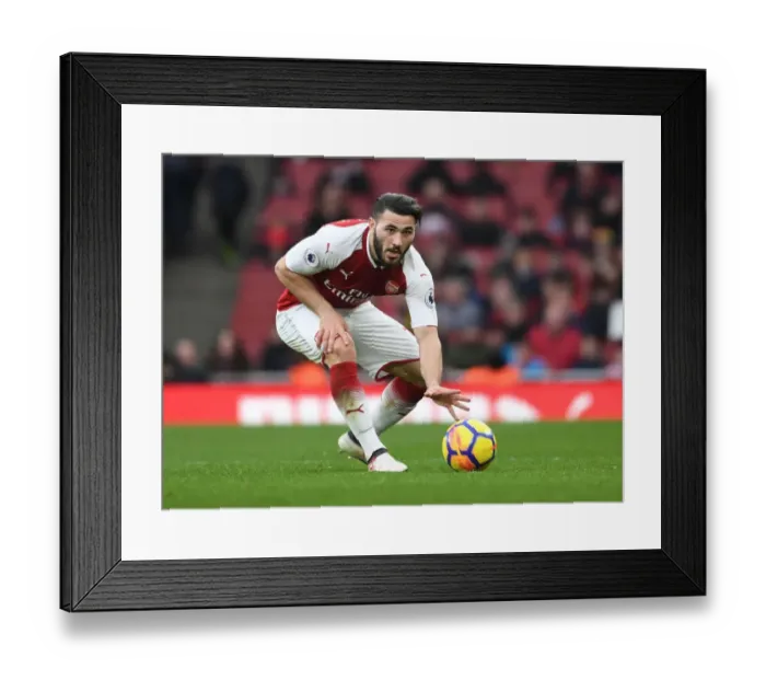 Framed Print : Sead Kolasinac in Action: Arsenal vs. Watford, Premier League 2017-18