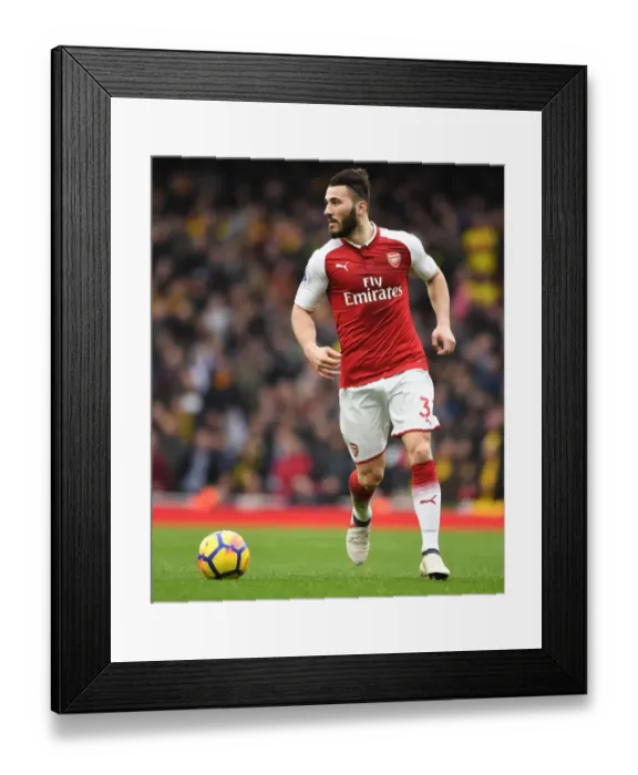 Framed Print : Sead Kolasinac in Action: Arsenal vs. Watford, Premier League 2017-18