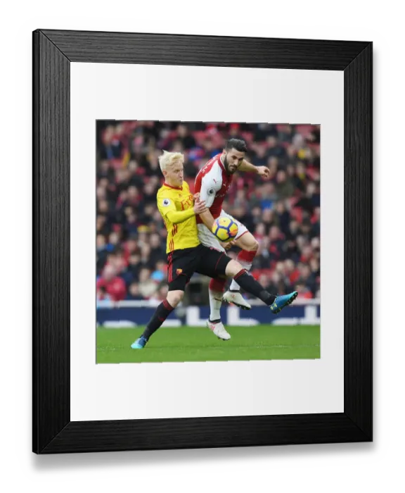 Framed Print : Clash at Emirates: A Battle Between Sead Kolasinac and Will Hughes