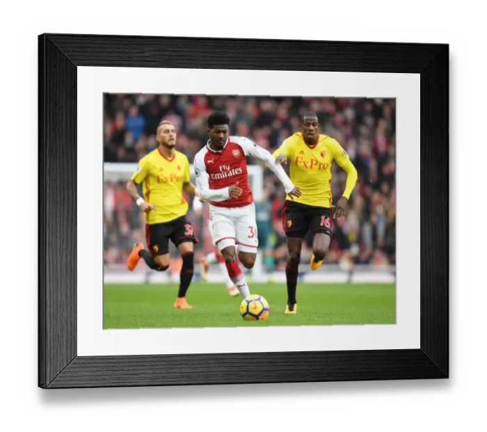 Framed Print : Arsenal vs. Watford: Maitland-Niles vs. Doucoure Battle in the Premier League