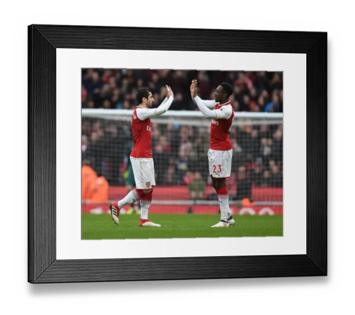 Framed Print : Arsenal's Mkhitaryan and Welbeck: A Battle at the Emirates (Arsenal v Watford, 2017-18)