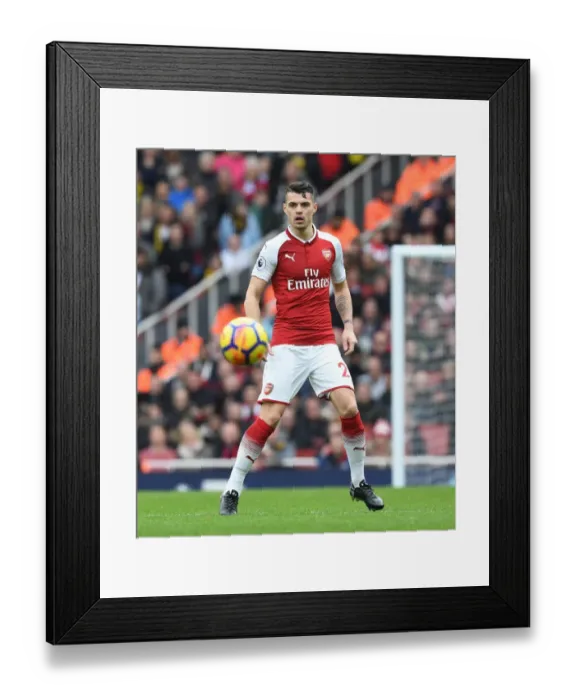 Framed Print : Granit Xhaka in Action: Arsenal vs. Watford, Premier League 2017-18 Framed Print : Granit Xhaka in Action: Arsenal vs. Watford, Premier League 2017-18