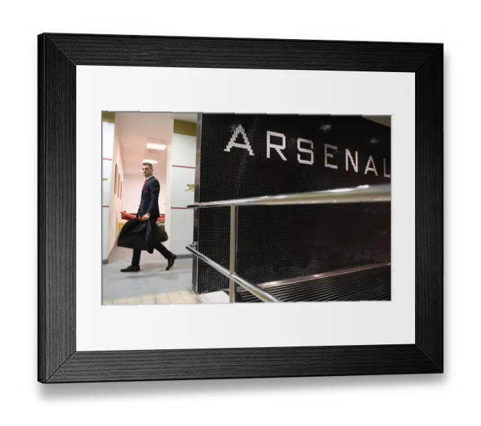 Framed Print : Arsenal: Granit Xhaka's Arrival in the Changing Room Before Arsenal vs. Watford (2018)