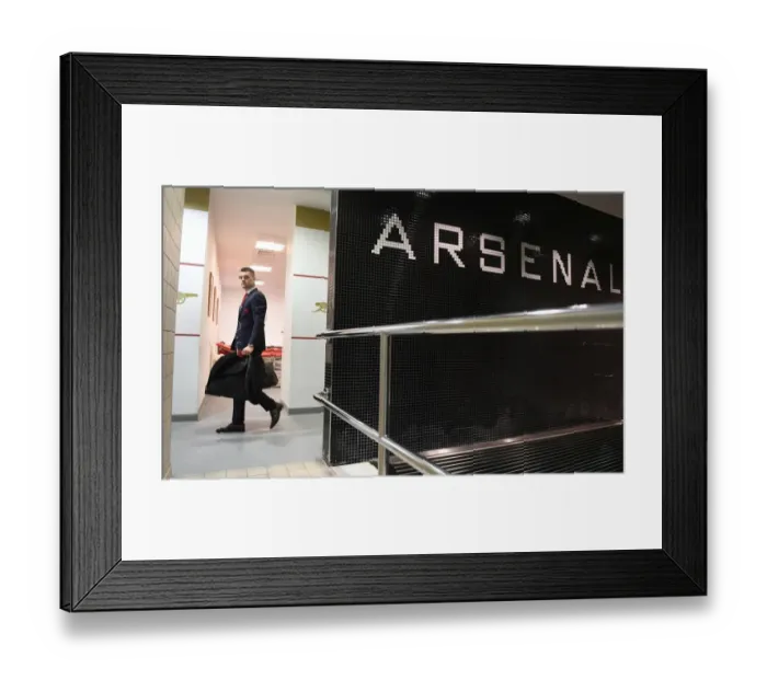 Framed Print : Granit Xhaka Arrives at Arsenal Changing Room Before Arsenal v Watford Match, 2018 Framed Print : Granit Xhaka Arrives at Arsenal Changing Room Before Arsenal v Watford Match, 2018