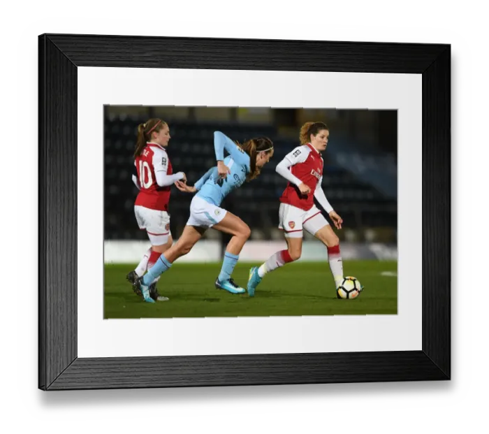 Framed Print : Arsenal Women vs Manchester City Ladies: A Star-Studded Showdown - Janssen vs Scott