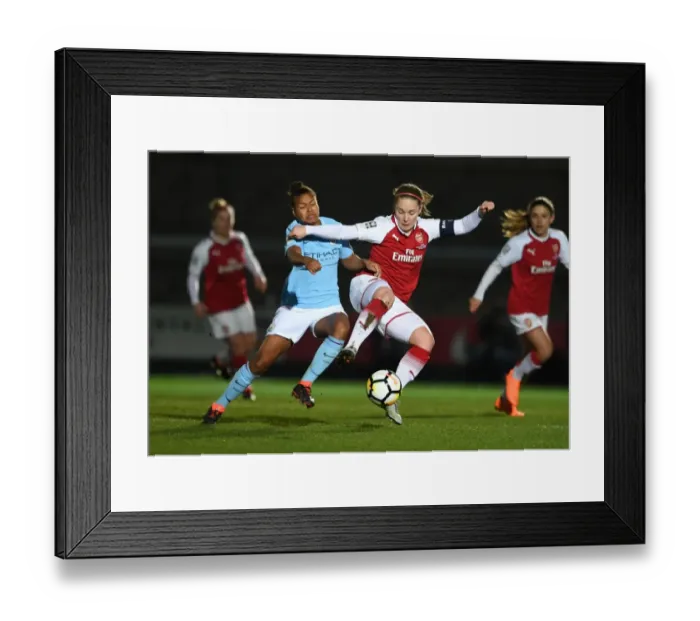 Framed Print : Clash of Titans: Kim Little vs. Nikita Parris in the FA Women's Continental Cup Final