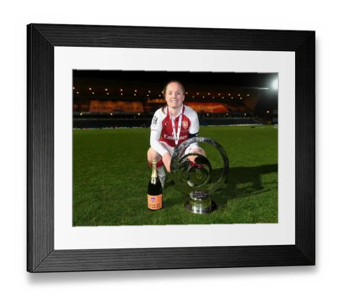 Framed Print : Arsenal Women's Kim Little Lifts Continental Cup After Victory Over Manchester City Ladies