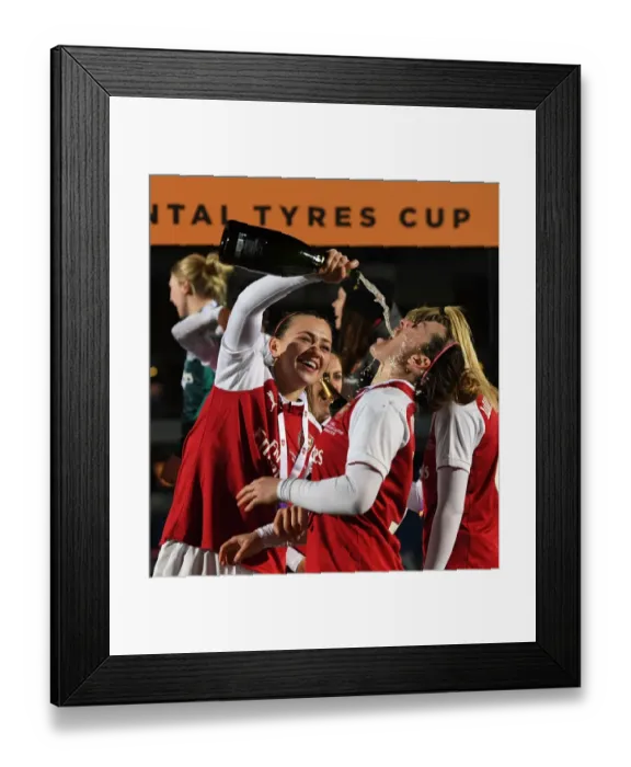 Framed Print : Arsenal Women Celebrate Continental Cup Victory: Katie McCabe and Emma Mitchell's Triumph Over Manchester City Framed Print : Arsenal Women Celebrate Continental Cup Victory: Katie McCabe and Emma Mitchell's Triumph Over Manchester City