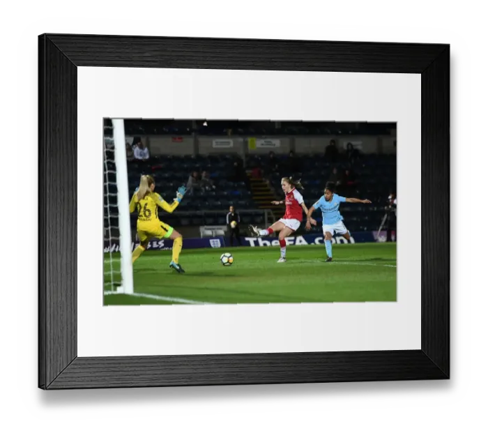 Framed Print : Vivianne Miedema Scores the Game-Winning Goal: Arsenal Women Clinch Continental Cup Against Manchester City