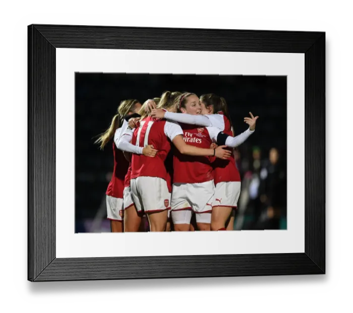 Framed Print : Arsenal Women's Continental Cup Final: Miedema and Little Celebrate Goal Against Manchester City Framed Print : Arsenal Women's Continental Cup Final: Miedema and Little Celebrate Goal Against Manchester City