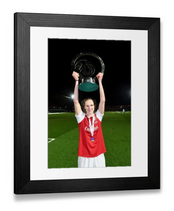 Framed Print : Vivianne Miedema Lifts the Continental Cup: Arsenal Women Celebrate Victory over Manchester City Ladies