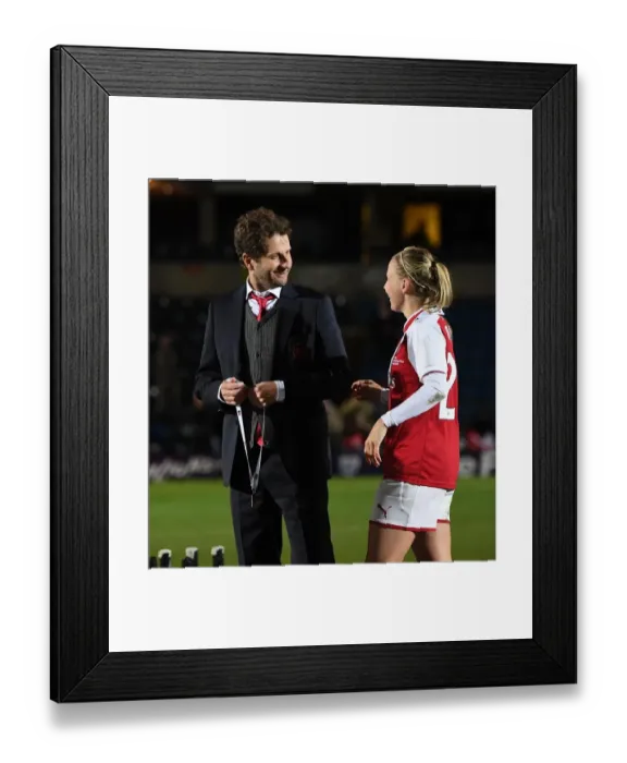 Framed Print : Arsenal Women's Continental Cup Triumph: Joe Montemurro and Beth Mead Celebrate Victory over Manchester City Framed Print : Arsenal Women's Continental Cup Triumph: Joe Montemurro and Beth Mead Celebrate Victory over Manchester City