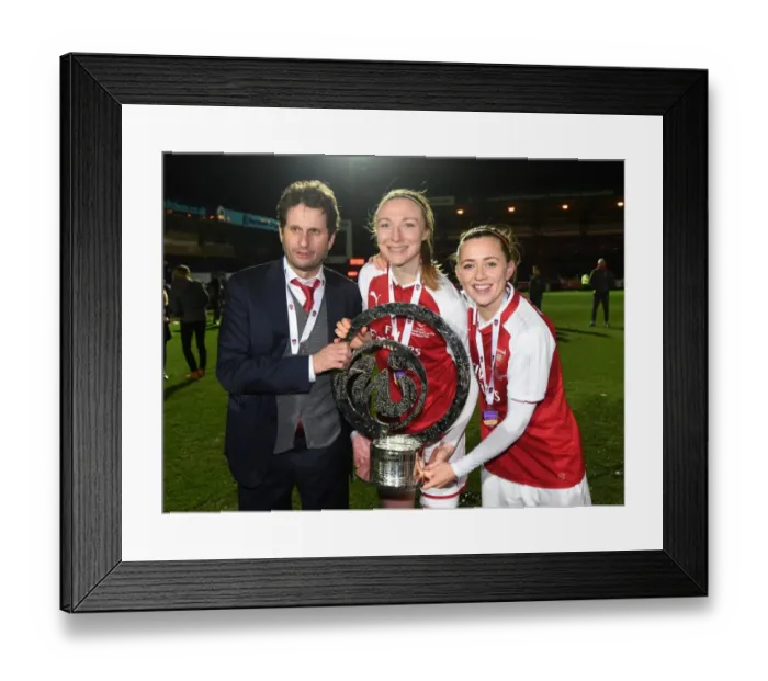 Framed Print : Joe Montemurro (Manager) Louise Quinn and Katie McCabe with the Continental Cup Trophy Framed Print : Joe Montemurro (Manager) Louise Quinn and Katie McCabe with the Continental Cup Trophy