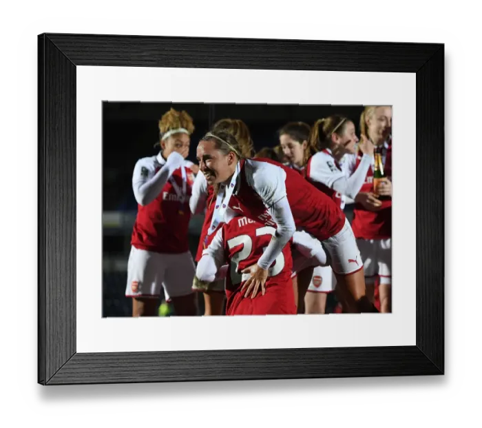 Framed Print : Jordan Nobbs Celebrates Arsenal Women's Continental Cup Victory over Manchester City Ladies