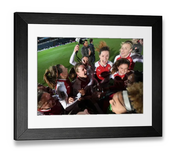 Framed Print : Arsenal Women's Continental Cup Victory: McCabe, O'Reilly, Janssen Celebrate Triumph Over Manchester City
