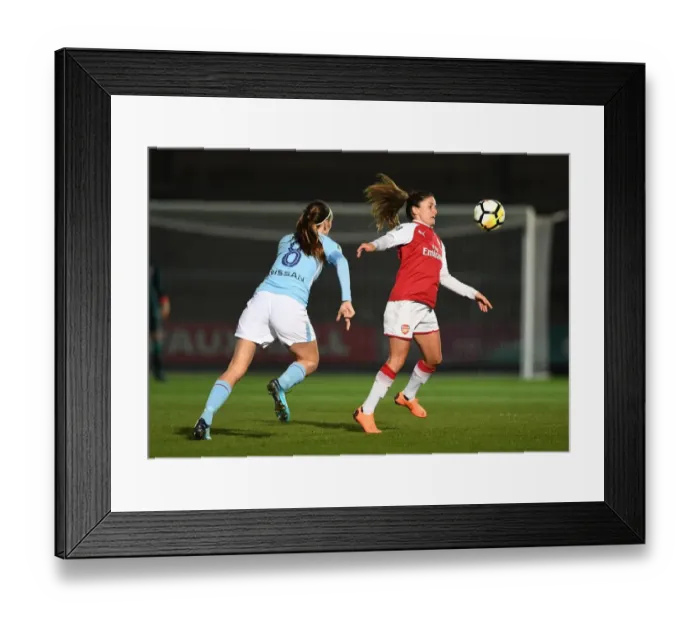 Framed Print : Clash of Titans: Van de Donk vs. Scott in Arsenal Women vs. Manchester City Ladies Continental Cup Final Framed Print : Clash of Titans: Van de Donk vs. Scott in Arsenal Women vs. Manchester City Ladies Continental Cup Final