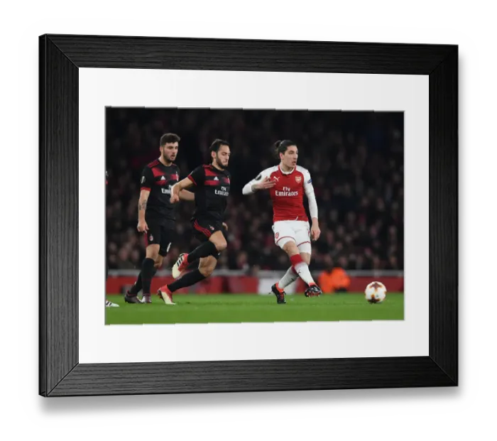 Framed Print : Bellerin vs. Calhanoglu: A Battle at the Emirates - Arsenal vs. AC Milan, UEFA Europa League 2018