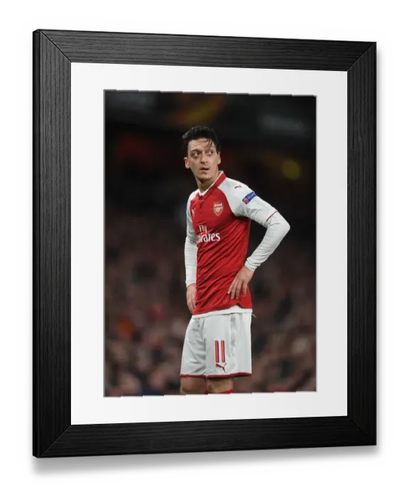 Framed Print : Mesut Ozil in Action: Arsenal vs AC Milan, UEFA Europa League 2018