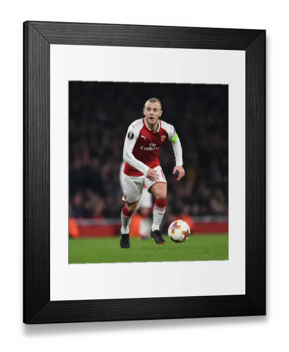 Framed Print : Jack Wilshere in Action: Arsenal vs AC Milan, UEFA Europa League 2018