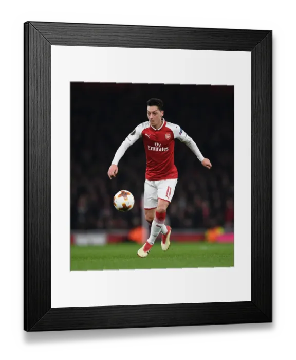Framed Print : Mesut Ozil in Action: Arsenal vs AC Milan, UEFA Europa League 2018