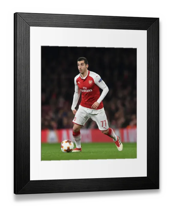 Framed Print : Mkhitaryan in Action: Arsenal vs AC Milan, Europa League 2017-18