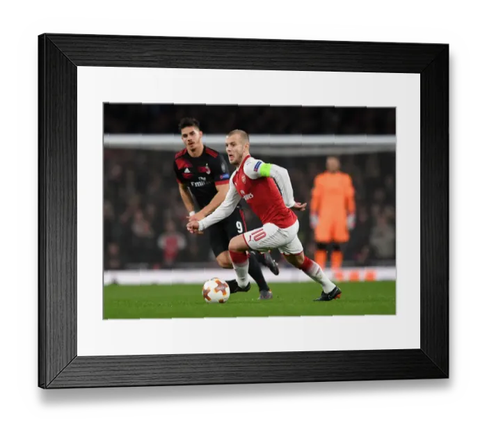 Framed Print : Jack Wilshere in Action: Arsenal vs AC Milan, UEFA Europa League 2018