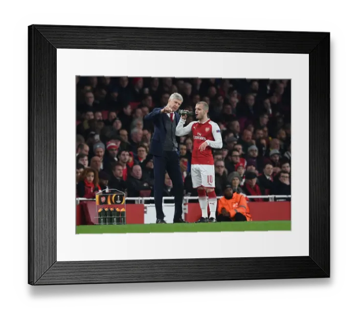 Framed Print : Arsene Wenger Giving Instructions to Jack Wilshere: Arsenal vs AC Milan, UEFA Europa League 2018 Framed Print : Arsene Wenger Giving Instructions to Jack Wilshere: Arsenal vs AC Milan, UEFA Europa League 2018