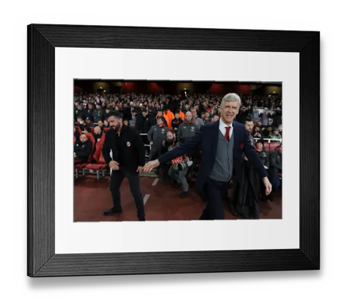Framed Print : Arsene Wenger and Gennaro Gattuso: A Pre-Match Handshake Before the Arsenal v AC Milan UEFA Europa League Clash Framed Print : Arsene Wenger and Gennaro Gattuso: A Pre-Match Handshake Before the Arsenal v AC Milan UEFA Europa League Clash
