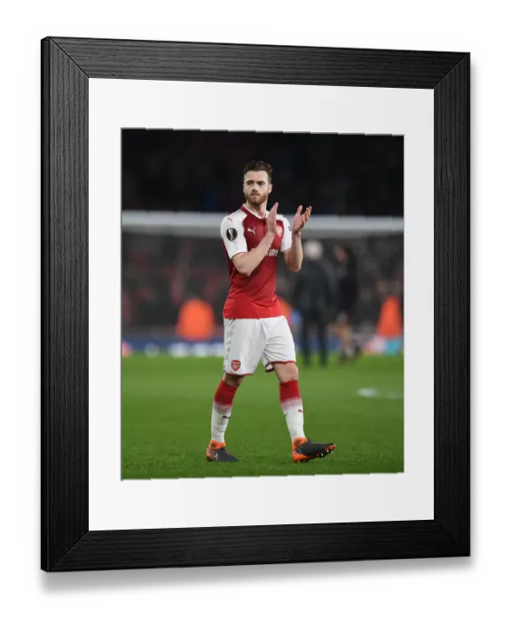 Framed Print : Calum Chambers Celebrates with Arsenal Fans after Europa League Victory over AC Milan Framed Print : Calum Chambers Celebrates with Arsenal Fans after Europa League Victory over AC Milan