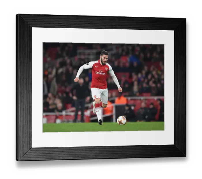 Framed Print : Sead Kolasinac in Action: Arsenal vs AC Milan, Europa League 2018