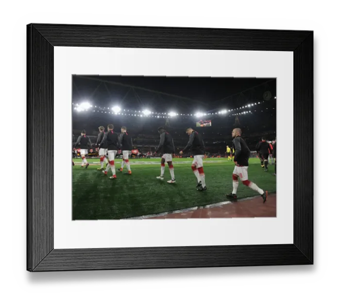 Framed Print : Arsenal Players Gear Up for Europa League Showdown against AC Milan at Emirates Stadium Framed Print : Arsenal Players Gear Up for Europa League Showdown against AC Milan at Emirates Stadium