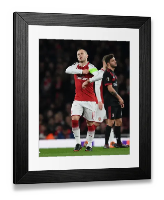 Framed Print : Jack Wilshere in Action: Arsenal vs AC Milan, Europa League 2018
