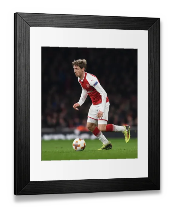 Framed Print : Nacho Monreal in Action: Arsenal vs AC Milan, UEFA Europa League 2018