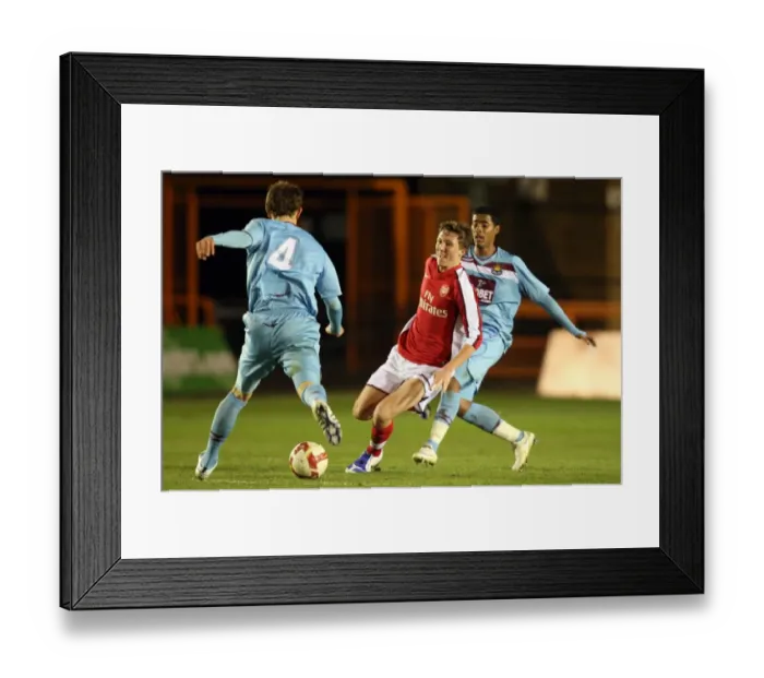 Framed Print : Luke Ayling (Arsenal) Oliver Lee and Ahmed Abdulla (West Ham)