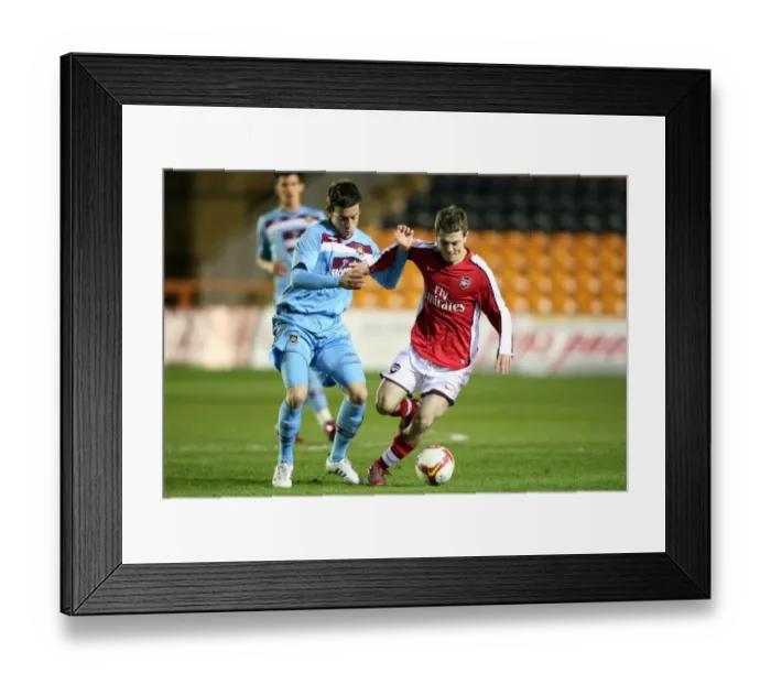 Framed Print : Jack Wilshere vs. Oliver Lee: West Ham United's 1-0 Victory over Arsenal Reserves, 2009