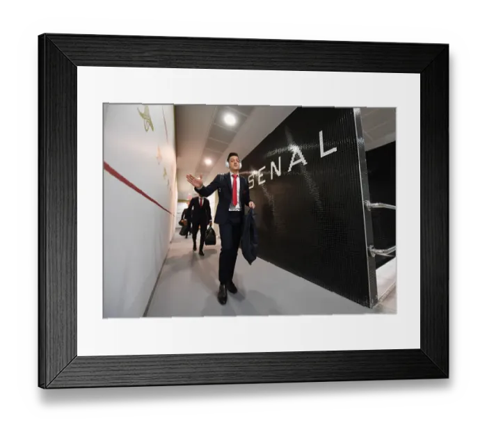 Framed Print : Mesut Ozil in Arsenal Changing Room Before Arsenal vs Stoke City, Premier League 2017-18