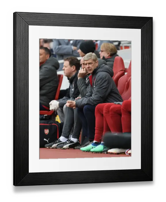 Framed Print : Arsene Wenger Leading Arsenal Against Stoke City, Premier League 2017-18